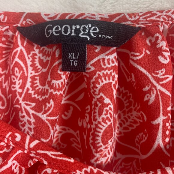 boho bell sleeve 3/4 length printed blouse top size xl George - Picture 12 of 15